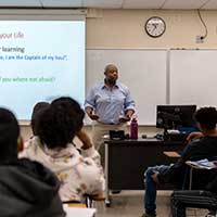 Professor teaching a class